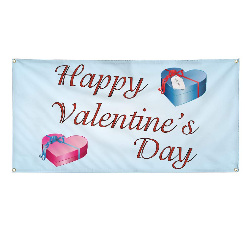 Amazon Com Vinyl Banner Sign Happy Valentine S Day 1 Holidays
