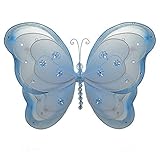 The Butterfly Grove Alex is Butterfly Decoration 3D Three Layered Hanging Mesh Nylon Decor, Hawaiian Blue, Small, 7