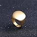 HIJONES Men's Stainless Steel Polished Round Top Signet Style Ring Gold Size 9