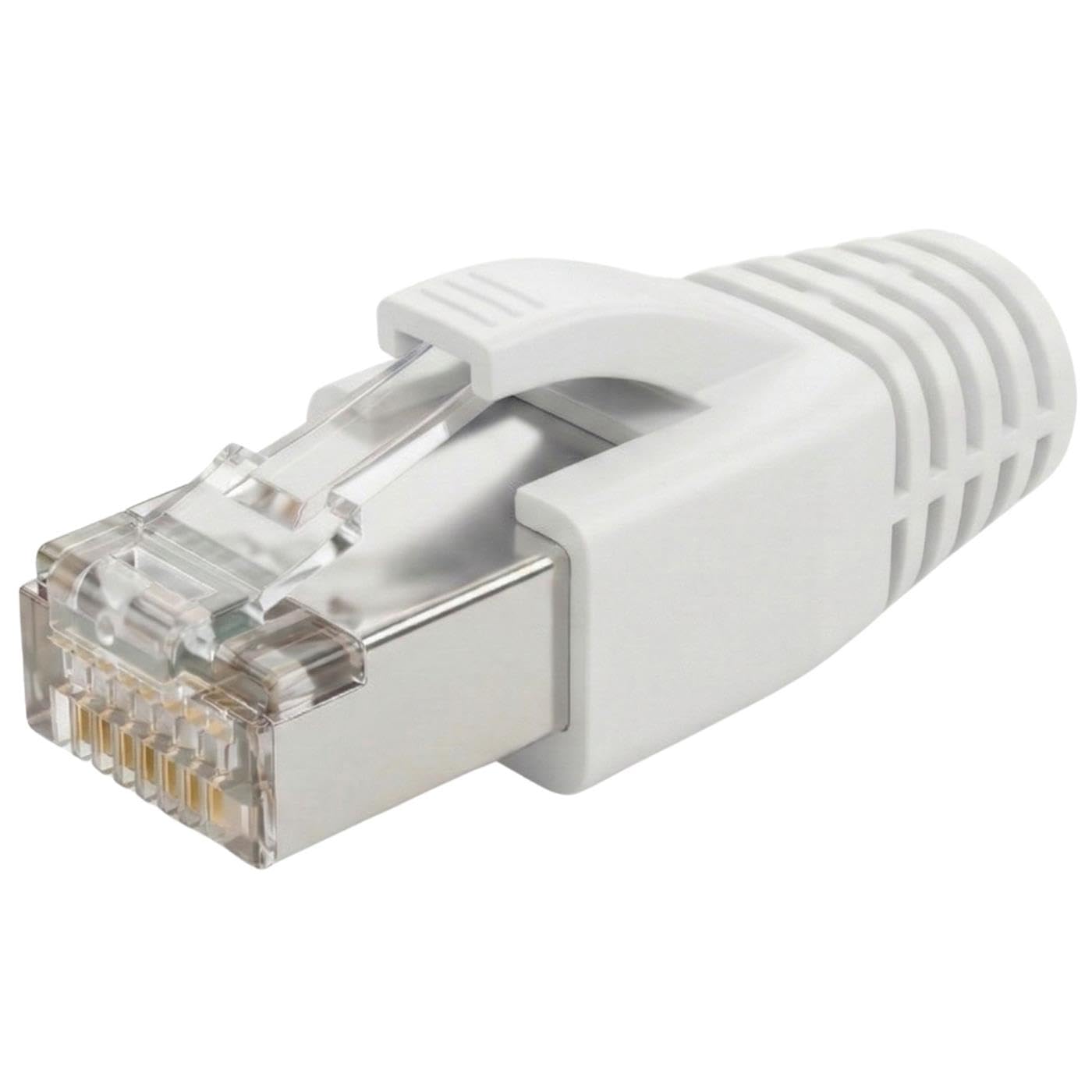 10x network connector RJ45 plug CAT5 CAT6 CAT7 LAN gold-plated cont. white