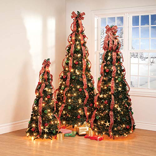HOLIDAY PEAK PullUp Christmas Tree, PreLit and Fully Decorated, 7’ Pricepulse