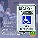 Signs Authority Reserved Parking Sign - 18Hx12W-Inch Reflective Aluminum Handicapped Parking Sign - Easy to Install Handicap Van Accessible Sign - Engineer Grade Ultra Reflective - Blue Green on White