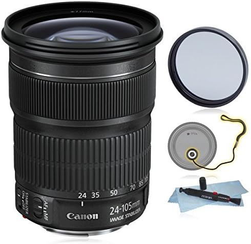 Canon EF 24-105mm f/3.5-5.6 IS STM Lens (White Box) + AUD Essential Accessory Bundle For Canon 6D 5D Mark II 5D Mark III SL1 T5i T5 T4i T3i T3 60D 70D T2i T1i Xsi XS DSLR Cameras