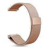 Fintie for Gear Sport/Galaxy Watch 42mm Band, 20mm Milanese Loop Adjustable Stainless Steel Replacement Strap Wrist Bands for Samsung Galaxy Watch 42mm, Gear Sport / S2 Classic Smartwatch, Rose Gold