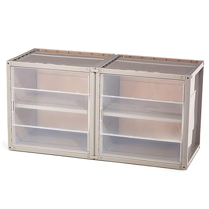 2 Tier Organizer Drawer Ezoware Stackable Plastic Modular Storage