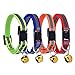 Mudder Reflective Safe Pets Collar Breakaway Safety Cat Dog Puppy Kitten Collars with Bells, 4 Colors, Adjustable Length 6 - 10 Inches