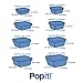 Popit! 8 Clear Food Storage Containers Set, Microwave and Freezer Safe, Little Big Box