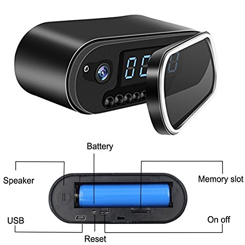 YSD Spy Camera, WIFI Hidden Camera in Clock, 1080P Small HD Cam with 140Â°Angle Night Vision and Motion detection, Best for Pet Kids Office Nanny Cams Home Surveillance.