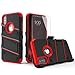 ZIZO Bolt Series for iPhone Xs Max case Military Grade Drop Tested with Tempered Glass Screen Protector, Holster, Kickstand Black RED
