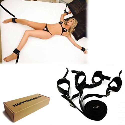 Bed Restraint Wrist and Ankle Cuffs with adjustable straps by HappyNHealthy