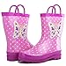 Girls Pink Butterfly Polka-Dot Rain Boots - Size 9 (Toddler)