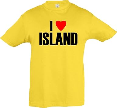 Unbekannt Cooles WM Länder Kinder T-Shirt/I Love Island/Viele Farben/Größen von 104-164