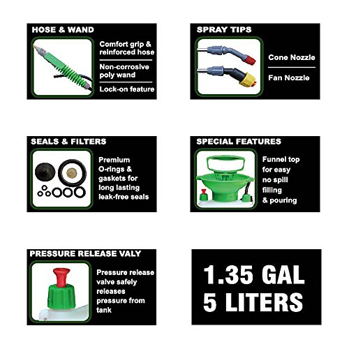 iLOT Pump Up Sprayer with Funnel and Shoulder Strap in Lawn and Garden(1.3Gallon) - Thumbnail 7