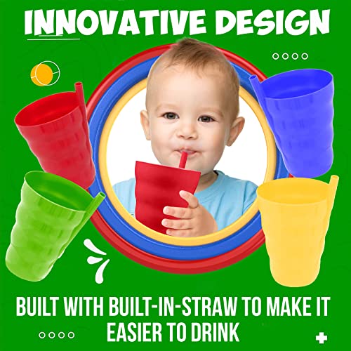 Green Direct Cup With Straw 10 oz. Plastic Cup with Built in Straw for