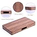 MaxGear Business Card Holder Wood Business Card Holders, Wooden Business Card Case Name Card Holder with Magnetic Closure for Men or Women Walnut
