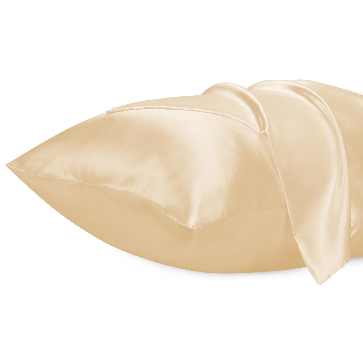 Lirex 2 Pack Satin Pillow Cases - Softer Than Silk Pillowcase for Hair & Skin, Standard Size with Envelope Closure, Cooling Pillow case (Champagne, 50x75cm) — image 1