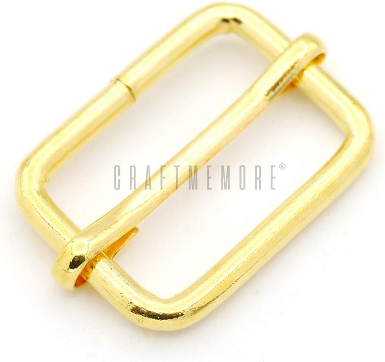 CRAFTMEMORE Triglide Slide Belt Keeper 5/8" 3/4" 1" Movable Bar Slider Strap Adjuster Rectangle Strap Keeper Purse Making