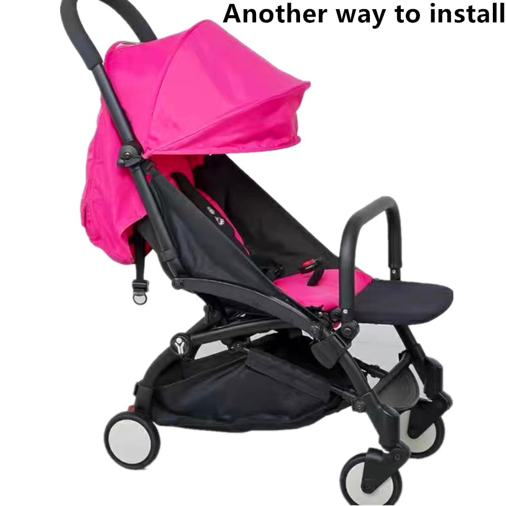 Adjustable Angle Baby Stroller Bumper Bar, Armrest, Handle, Crossbar Accessories Just for BBZ YOYO Black Smooth Leather Cover