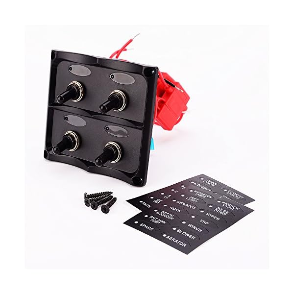 Iztor-Marine-Electric-3-Gang-Led-Toggle-Switch-Panel-With-Cigarette-Power-Socket-for-Boat-truck-and-Rv