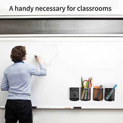 Magnetic Locker Organizer Set of 4,Mesh Pencil Holder Storage Baskets with Extra Strong Magnets - Perfect Marker and Pen Whiteboard, Refrigerator, Locker Accessories - Thumbnail 7