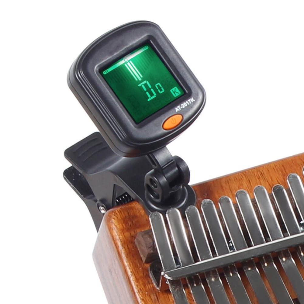 ShiningLove Kalimba Tuner Thumb Piano Special Tuner, Rotatable Clip-On Digital Tuner Thumb Piano For Beginners Teenagers Thumb Piano Accessories for Guitar, BASS, Ukulele Black
