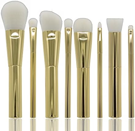 Professional Snythetic Fiber Hair Brushe Makeup Brushes Set Rose Gold 8 Piece New With Silver Bag