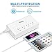 Travel Power Strip USB Adapter 4 Outlets with High Speed Smart USB Charging Ports Station Powerjc,White