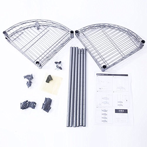 image for Byya XM-243S 4-Tier Bathroom Wire Corner Shelving Unit,Sturdy and Adju