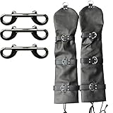 YiZYiF PU Leather Lockable Mittens with Lock Key Gloves (Arm Binder)