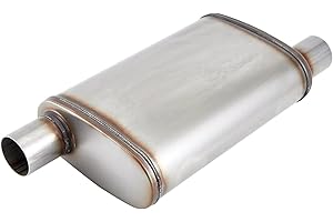 Floshine Universal 409 Stainless Muffler Straight-Through Performance Muffler Exhaust, offset in | offset out (2.25")