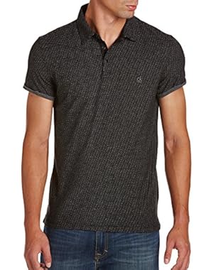 Calvin Klein Jeans Printed Jersey Polo Black 2XL