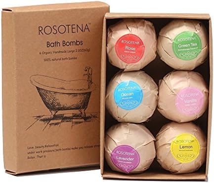 Bath Bombs Gift Set, 6 Pack Organic and Natural Bath Bomb Kit, Lush Fizzy Spa to Moisturize Dry Skin, Best Gift Ideas for Women, Girlfriend and Kids, Must-have Bath Products