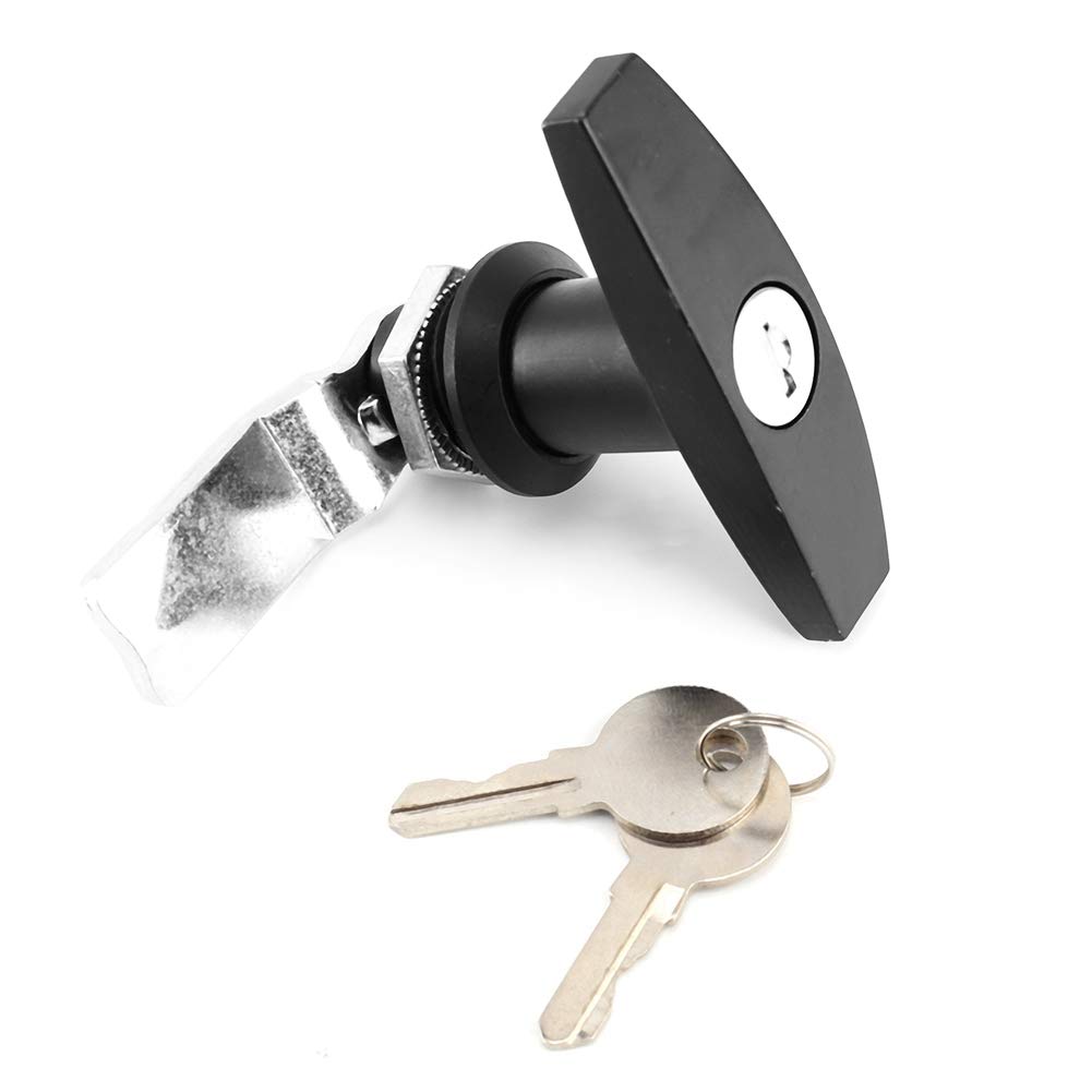 Gorgeri T-Handle Lock Tool Rear Garage Door Lock with Keys for Caravan Awning (Black)