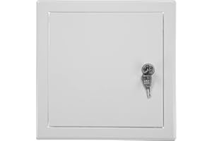 Repa Market 8 x 8 Inch Access Panel for Drywall/White Powder Coated Steel Wall Hole Cover/Lockable Access Door with Key/Heavy