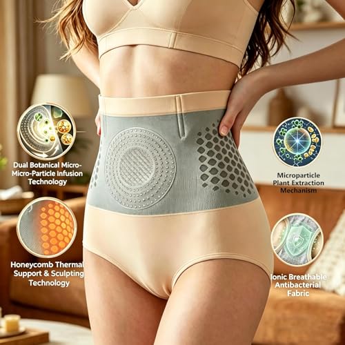 Luylmo Short Sculptant Thermogénique Brûleur de Graisse Pauraju Short Sculptant et Brule Graisse Ventre Plat 4 en 1 Gainant Shapewear Thermogenique Taille Haute sous-Vêtement pour Femme （XL,Nu）