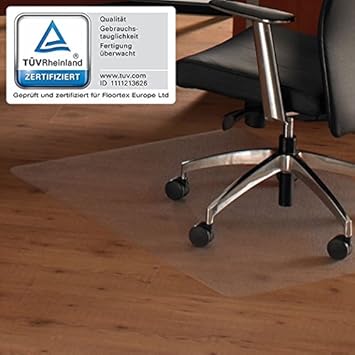 Floortex 619510 Bodenschutzmatte ULTIMAT II 120 x 150 cm Transparent Hartboden 100% Polycarbonat TÜV Zertifiziert