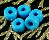 Large Opaque Blue Czech Glass Pony Beads Ring Roller Large Hole Crow Beads 9mm 14pcs