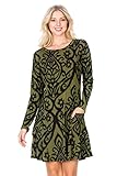 Junky Closet Women's Casual Front Pocket A-Line Tunic Dress