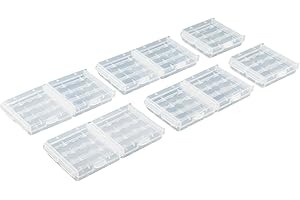 Plastic Battery Storage Organizer Box for AA and AAA Batteries, Holds 4 AA or 5 AAA, Hard Case with Snap Closure, Compact Siz