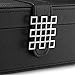 Glenor Co Watch Box for Women - 6 Slot Classic Watch Case Display Organizer, with Modern Buckle Closure for Womens Jewelry Watches, Women's Storage Boxes Holder Boasts Large Mirror - PU Leather Black