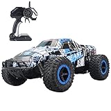 Fistone RC Car 2.4G High Speed Racing Cars 20km/h 1:16 Beast Radio Control Monster Truck Rock Off-Road Vehicle Buggy Hobby Electronic Game Toys Model (Blue)