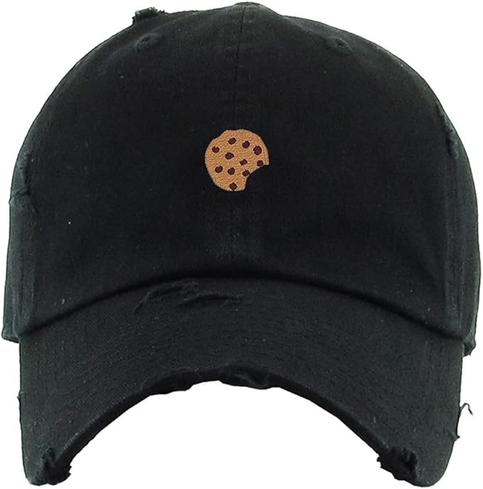 Chocolate Chip Cookie Vintage Baseball Cap Embroidered Cotton