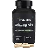 HERBINTREE Ashwagandha 1000mg Capsules – High Potency Withania Somnifera Extract | Vegan, Non-GMO, Gluten-Free | Traditional Ayurvedic Herb for Daily Wellness – 60 Veg Capsules