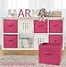 Greenco Foldable Storage Cubes, 6 pcs (Pink) | Closet Organizer Storage Basket/Box/Bin/Shelf | Cube Storage Organizer | Collapsible Storage Bins Boxes | Non-woven Cloth Fabric Bin Drawers/Baskets