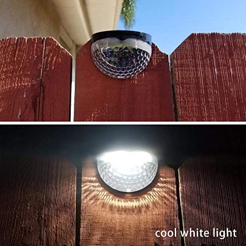 Outdoor Solar Fence Post Lights Wall Mount Decorative Deck Lighting, Sensor Lamp Wireless Waterproof Wall Light with Auto on/Off for Patio Garden Pathway Driveway Villas Back Yard Stairs, 2 Packs - Thumbnail 6
