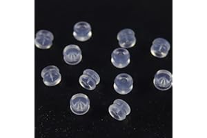 MAZOLIY Silicone Earring Backs Earring Backings 12Pcs Soft Clear Ear Safety Back Pads Backstops Replacement for Fish Hook Earring Studs Hoops,Locking Secure Earring Backs for Heavy Earring