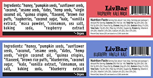 image for LivBar Organic All Natural Macro Snack Bar - Berry Nice Variety Pack, 