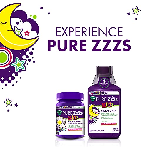 ZzzQuil Vicks Pure Kidz, Melatonin Sleep Aid Gummies for Kids and