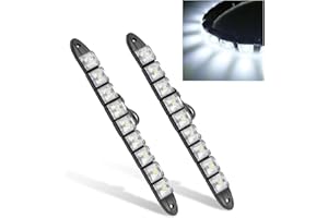 LAINLOY 2PCS Daytime Running Strip Lights, Daylight Driving Weatherproof Decoration Light Kit, High Power Clearance Light, Flexible Bright Spot Fog Lamp, Auto Accessories Fit Most Cars (White)