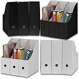 Simple Houseware White / Black Magazine File Holder Organizer Box (Pack of 12)
